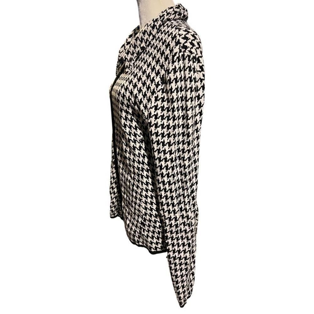 Kate Hill houndstooth full zip up cardigan jacket size Large - Picture 6 of 8